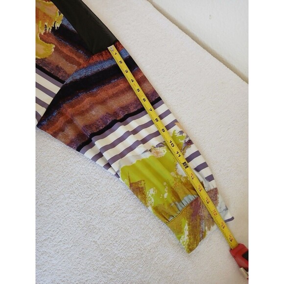 Attitudes by Renee Como Jersey Mesh Shoulder Top Plus Size 3X Printed Tee Shirt - Picture 15 of 16